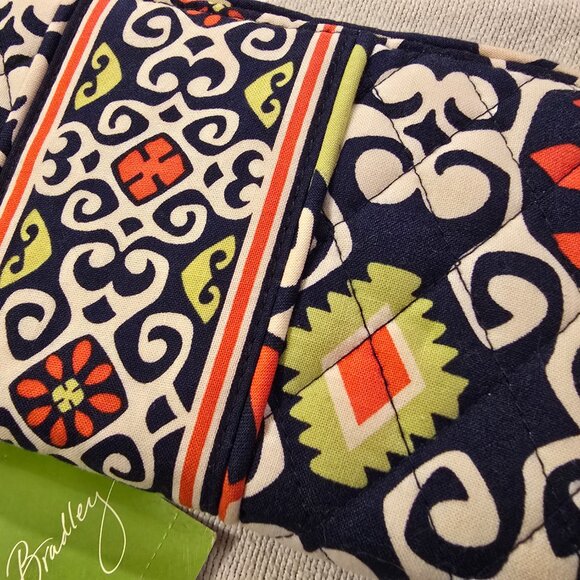 Vera Bradley NEW Wallet Sun Valley Retired Navy Orange Lime Zippered Closure NWT - Picture 2 of 13